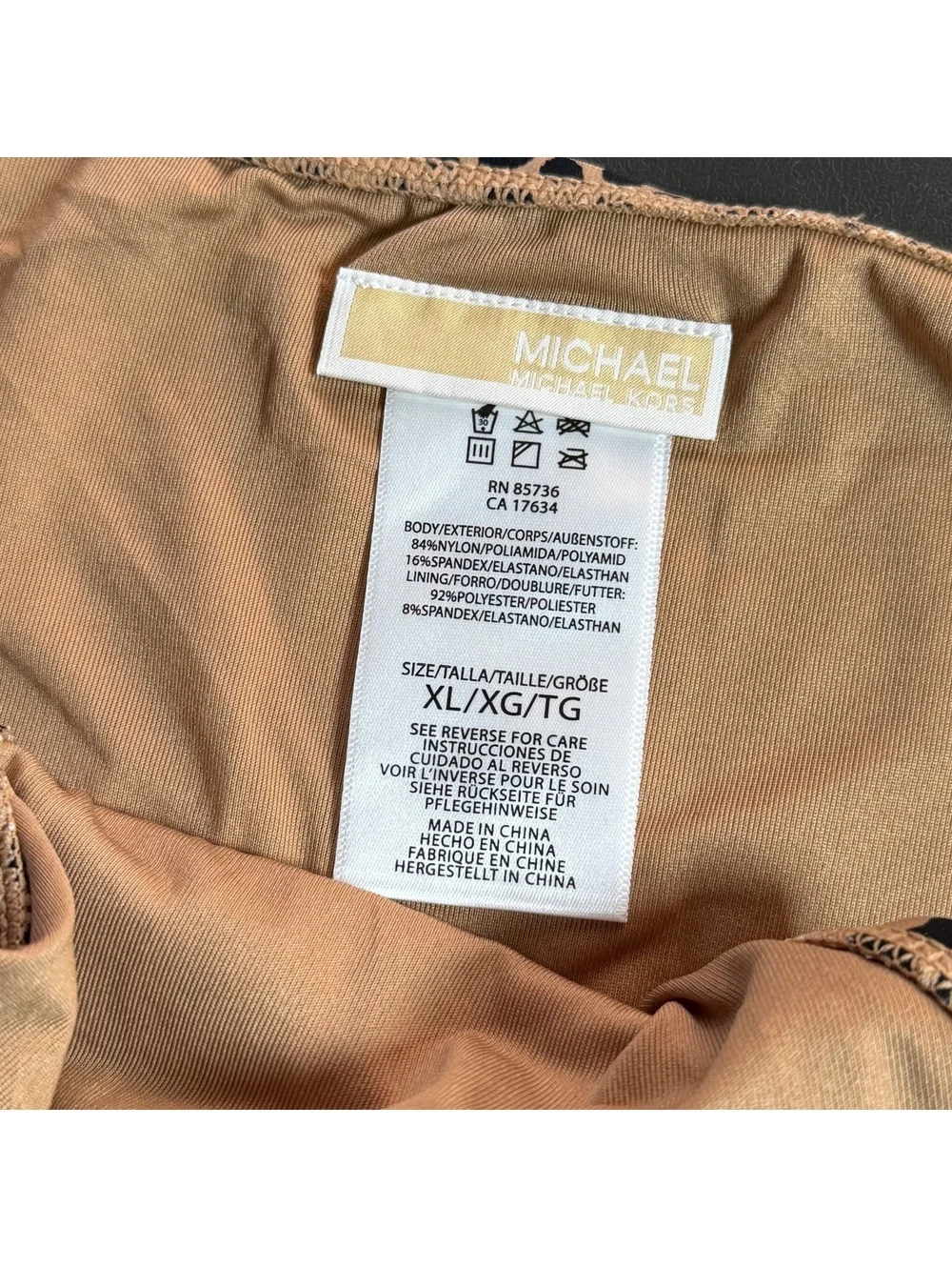 MICHEAL Michael Kors animal print string tie logo accent tassle bikini bottom